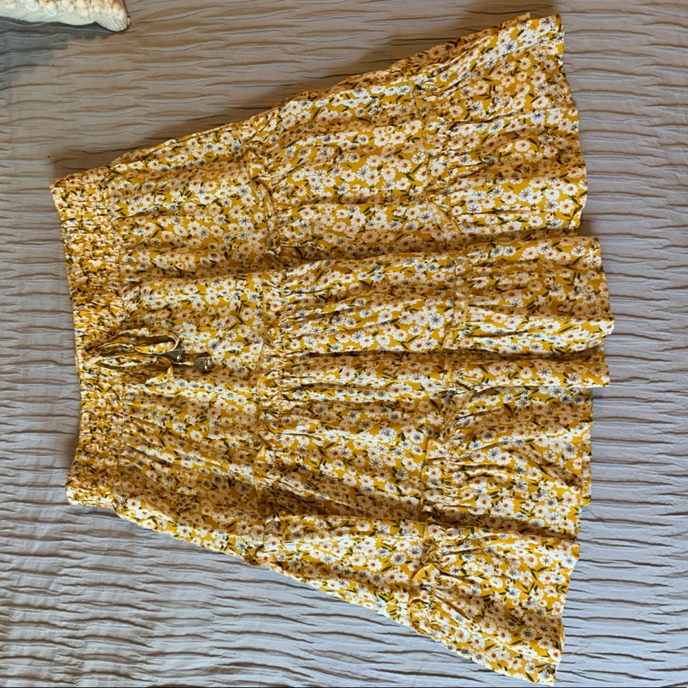 Yellow floral skirt